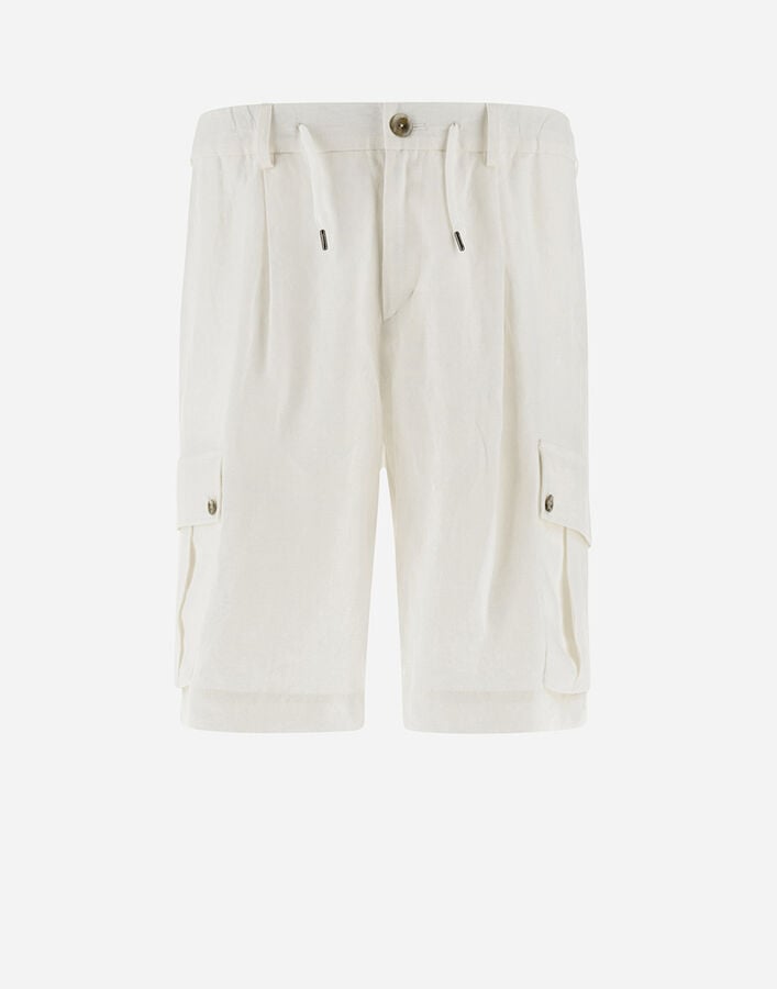 Herno RESORT BERMUDA SHORTS IN NEW LINO White PT00019UR17105Z1000